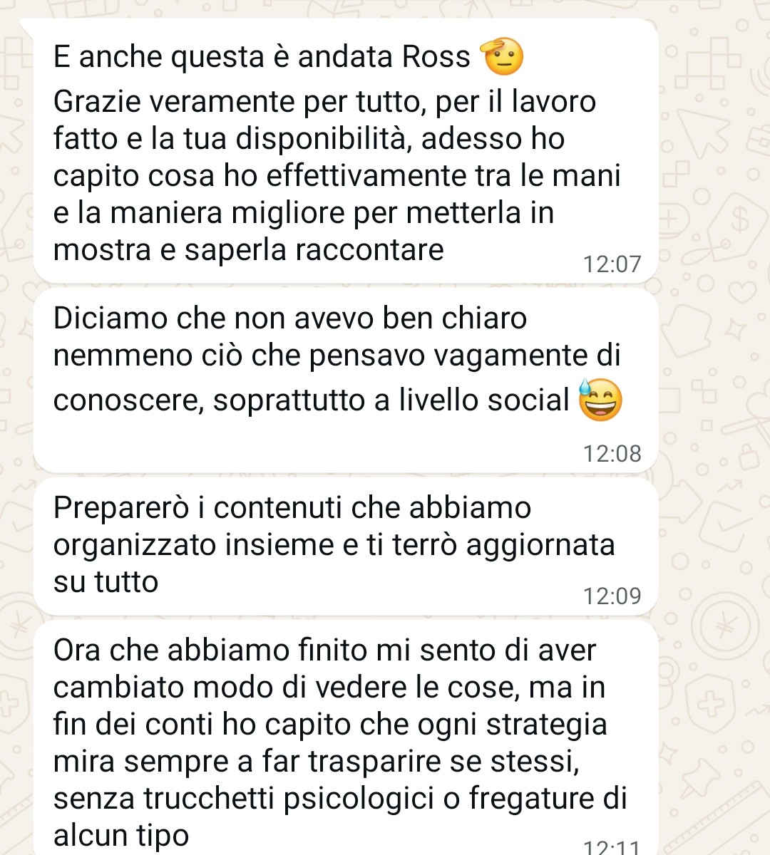 Screenshot messaggio Luca